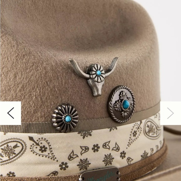 Anthropologie X Wrangler Tan Wide Brim Hat with Decorative Band main image 5